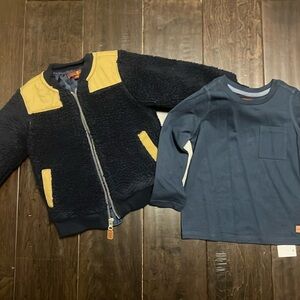 NWT Seven For All Mankind Toddler Boys Sherpa Jacket and T shirt!